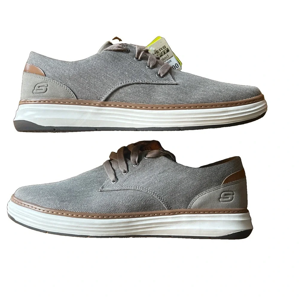 NWT Skechers CLASSIC Fit MORENO-EDERSON Shoe Taupe Beige Shoes Mens Size 11